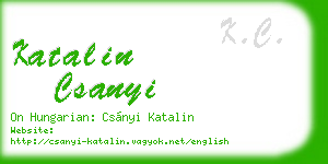 katalin csanyi business card
